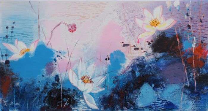 He Yimin Peinture à l'huile - Lotus12