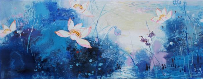 He Yimin Peinture à l'huile - Lotus 13