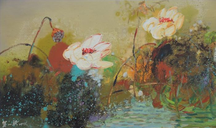 He Yimin Peinture à l'huile - Lotus2