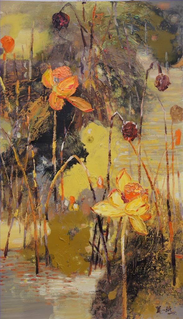 He Yimin Peinture à l'huile - Lotus6