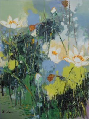 Peinture à l'huile contemporaine - Lotus7