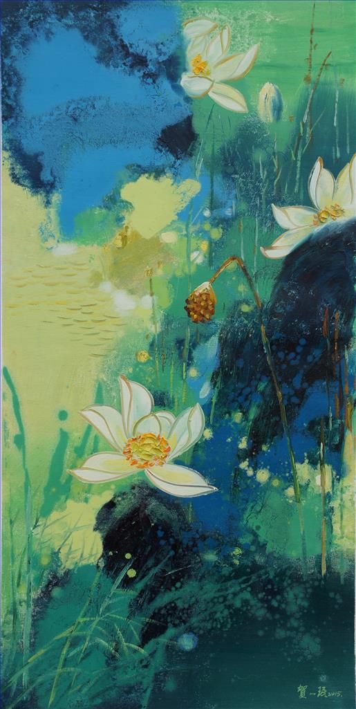 He Yimin Peinture à l'huile - Lotus8