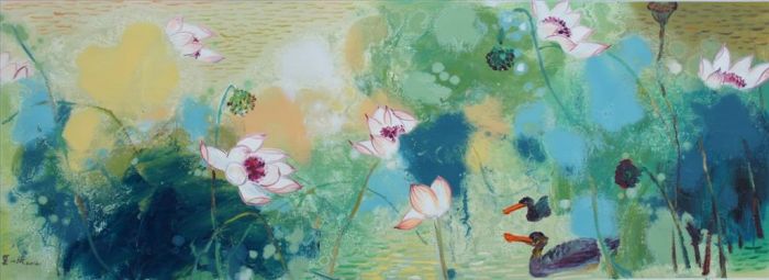He Yimin Peinture à l'huile - Lotus9