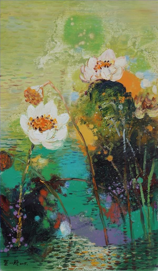 He Yimin Peinture à l'huile - Lotus
