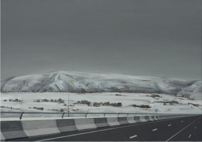 Hou Baochuan Peinture à l'huile - La route en hiver