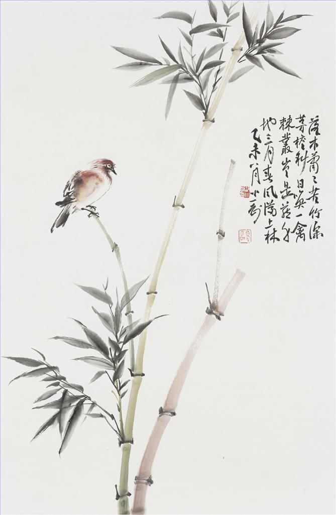Hu Xiaogang Art Chinois - Peinture de fleurs et d'oiseaux dans le style traditionnel chinois 12