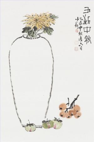 Hu Xiaogang œuvre - Peinture de fleurs et d'oiseaux dans le style traditionnel chinois 3