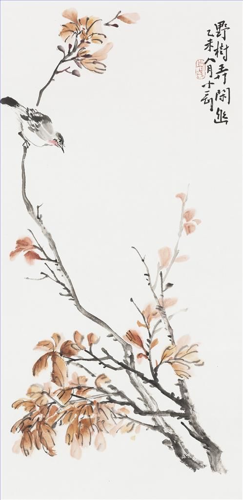 Hu Xiaogang Art Chinois - Peinture de fleurs et d'oiseaux dans le style traditionnel chinois 6