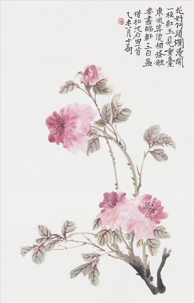 Hu Xiaogang Art Chinois - Peinture de fleurs et d’oiseaux dans le style traditionnel chinois2