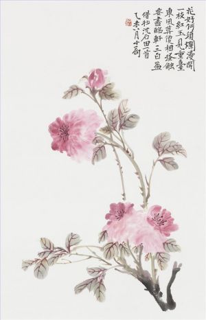 Hu Xiaogang œuvre - Peinture de fleurs et d’oiseaux dans le style traditionnel chinois2