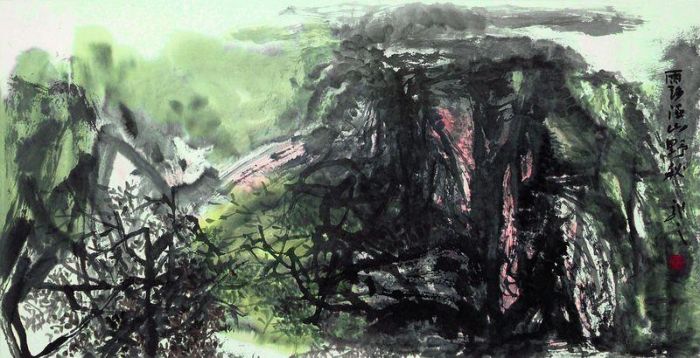 Hu Xuewu Art Chinois - Rosée d'automne dans la montagne