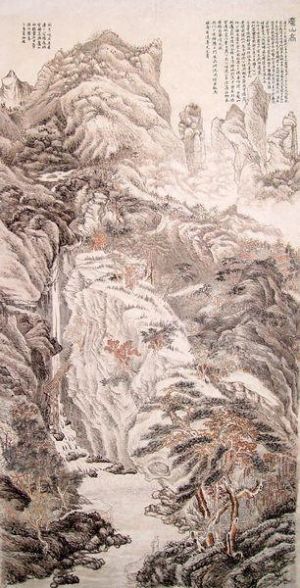 Hu Xuewu œuvre - Imitation de la montagne Shen Zhou Lushan
