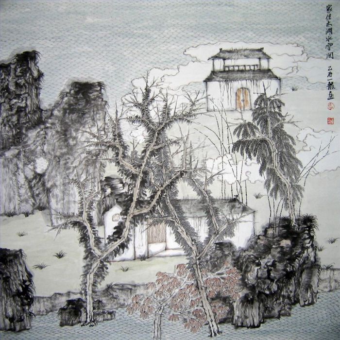 Hu Yilong Art Chinois - Vivre près du lac Taihu