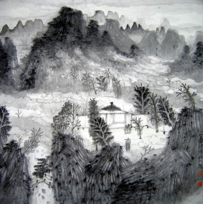 Hu Yilong Art Chinois - Tranquillité en automne
