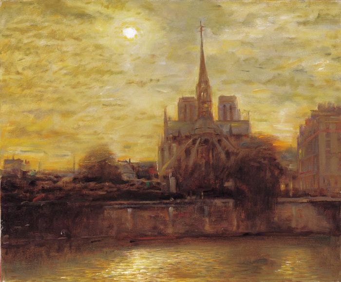 Hu Zhenyu Peinture à l'huile - Notre Dame de Paris