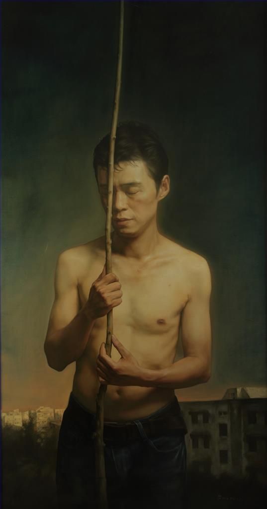 Huang Bing Peinture à l'huile - Un acteur