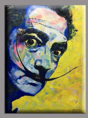 Peinture à l'huile contemporaine - Un portrait de Dali