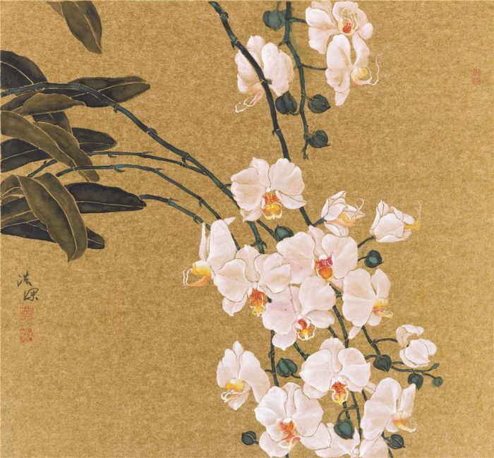 Huang Haoshen Art Chinois - Peinture de fleurs et d'oiseaux dans le style traditionnel chinois 2