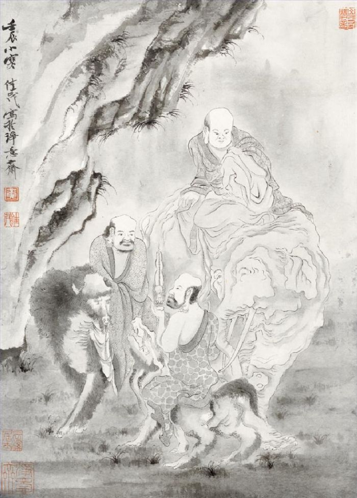 Huang Jiamao Art Chinois - Arhats