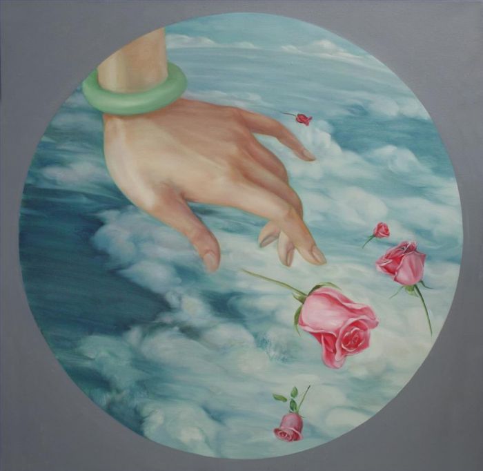 Huang Xu Peinture à l'huile - Rose à la main
