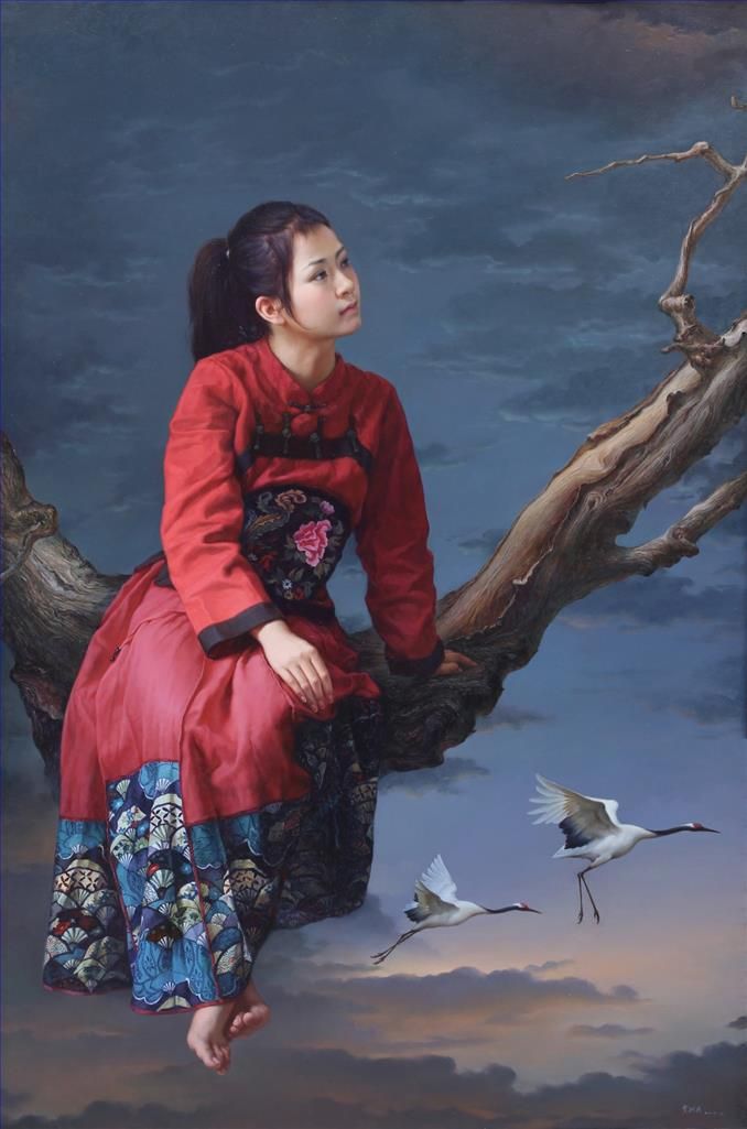 Jia Hongmin Peinture à l'huile - Une beauté