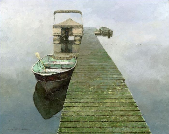 Jiang Xiaosong Peinture à l'huile - Brouillard matinal