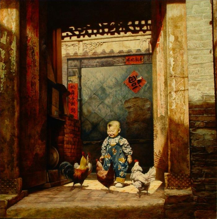 Jin Yu Peinture à l'huile - À midi