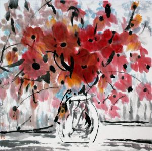 Li Jiangang œuvre - Fleurs dans une étude
