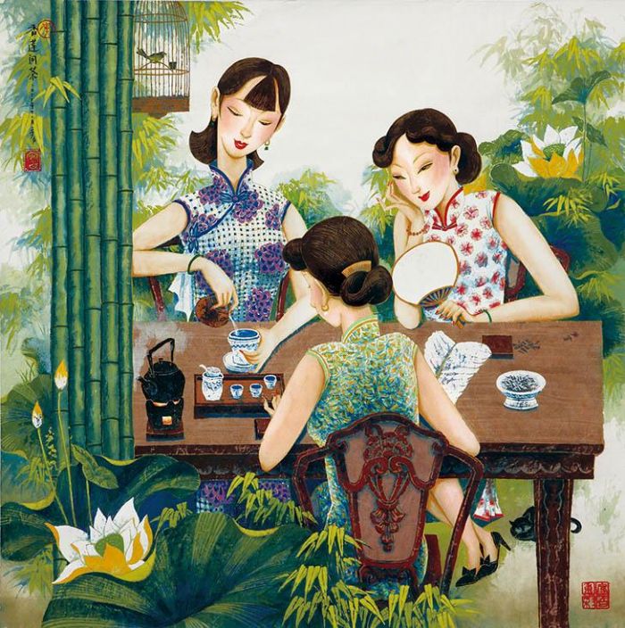 Li Shoubai Art Chinois - La question de Xianglian sur l'art du thé