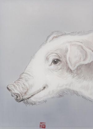 Li Wenfeng œuvre - Représentant Le Cochon Aux Douze Branches Terrestres