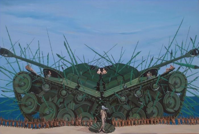 Li Wenfeng Peinture à l'huile - Naissance de la série Wind