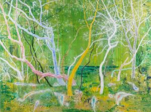 Peinture à l'huile contemporaine - Tranquillité des branches