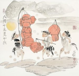 Liang Peilong œuvre - Le festival de la mi-automne