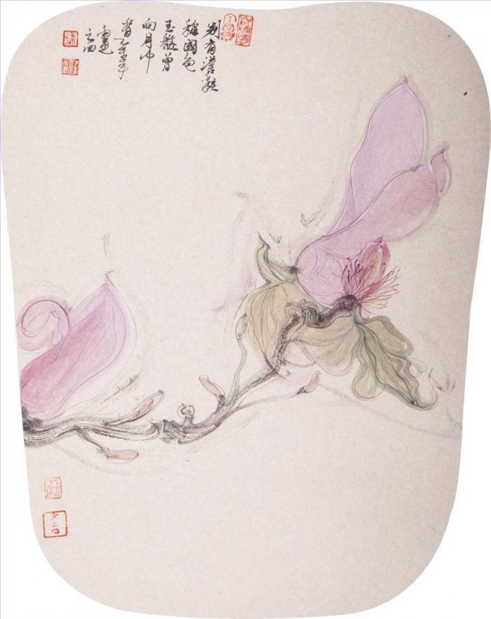 Liang Yu Art Chinois - Peinture de fleurs et d'oiseaux dans un style traditionnel chinois