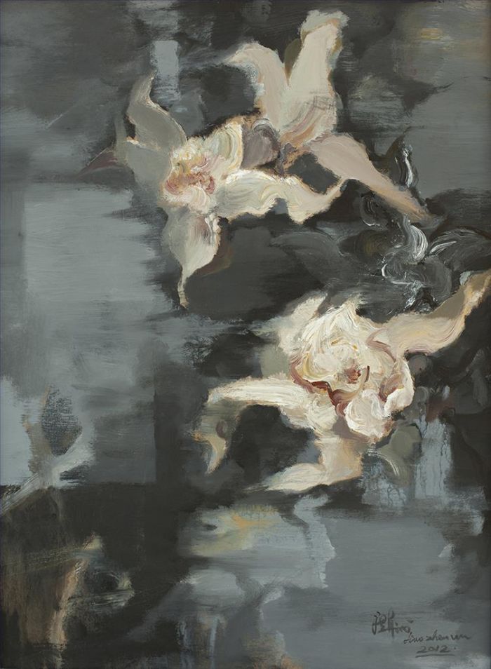 Liao Zhenwu Peinture à l'huile - La fleur du mal