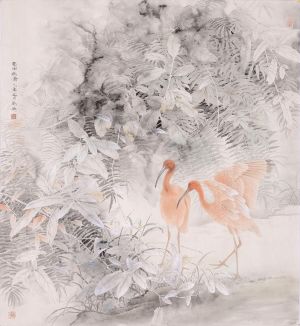 Liu Gang œuvre - Peinture de fleurs et d'oiseaux dans le style traditionnel chinois 3