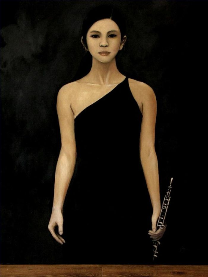 Liu Haiming Peinture à l'huile - Lecteur de musique