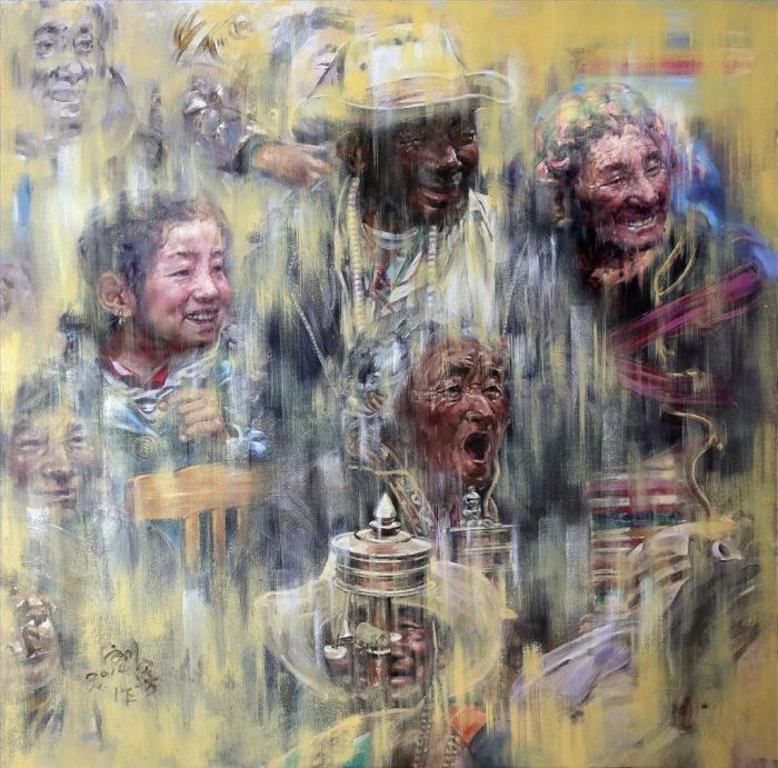 Liu Jiafang Peinture à l'huile - Moment joyeux