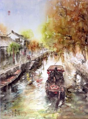 Liu Jiafang œuvre - Fin de l'automne Zhujiajiao Shanghai