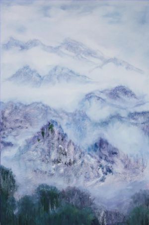 Peinture à l'huile contemporaine - Royaume de montagne vide 4