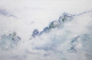 Peinture à l'huile contemporaine - Royaume de montagne vide