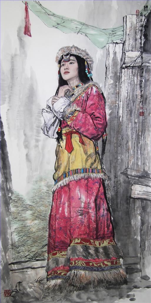 Liu Shaoning Art Chinois - Fille de rêve
