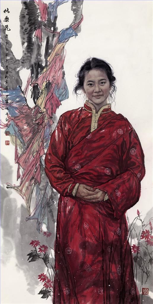 Liu Shaoning Art Chinois - Fleurs de Kelsang