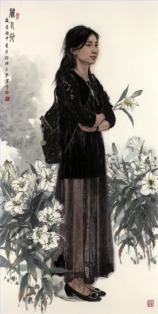 Liu Shaoning Art Chinois - Le voyage d'une beauté