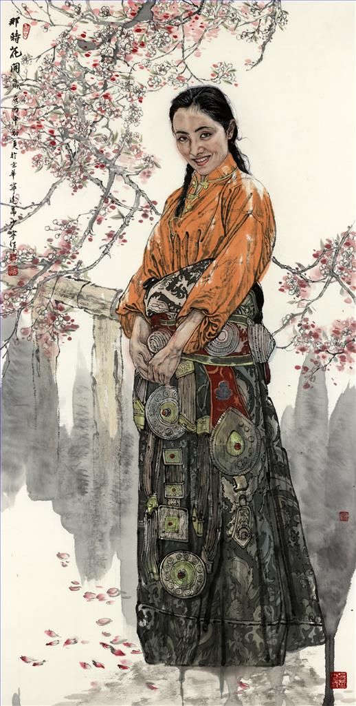 Liu Shaoning Art Chinois - Quand les fleurs fleurissent