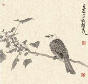 Liu Yi œuvre - Peinture de fleurs et d'oiseaux dans un style traditionnel chinois