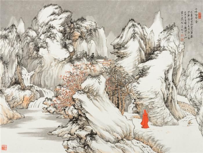 Liu Yongliang Art Chinois - Neige sur les montagnes