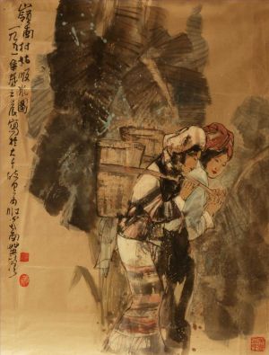 Art chinoises contemporaines - Lingnan, femmes puisant de l'eau