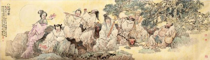 Meng Yingsheng Art Chinois - Les huit immortels dans La Légende