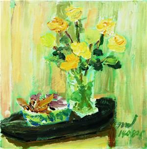 Peinture à l'huile contemporaine - Fleur